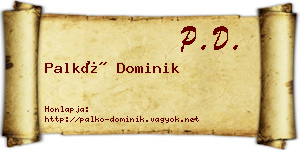 Palkó Dominik névjegykártya